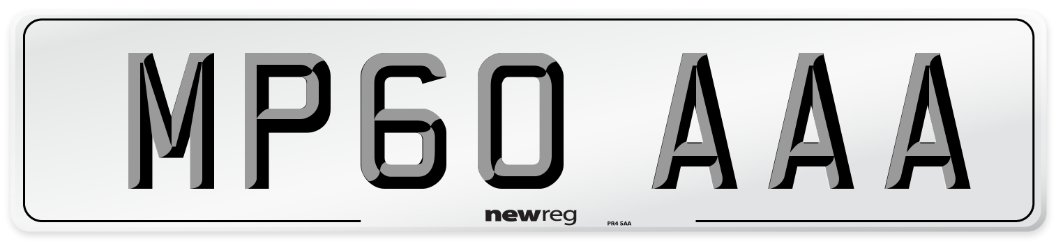 MP60 AAA Number Plate from New Reg